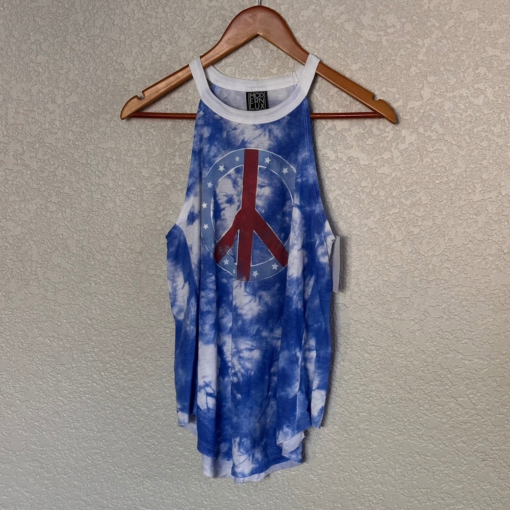 NWT MODERN LUX Peace sign TieDye Tank Size Small